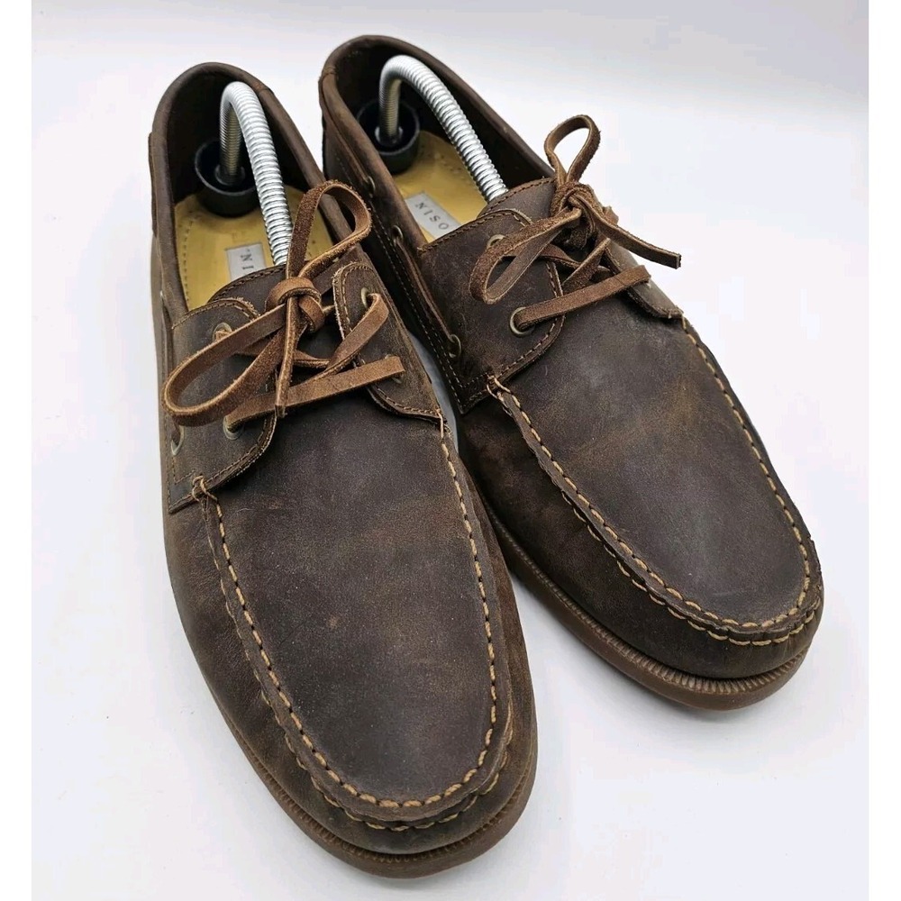 Nisolo Boat Shoes Mens 11 Brown Leather Comfort Designer Loafer Slip On Nautical